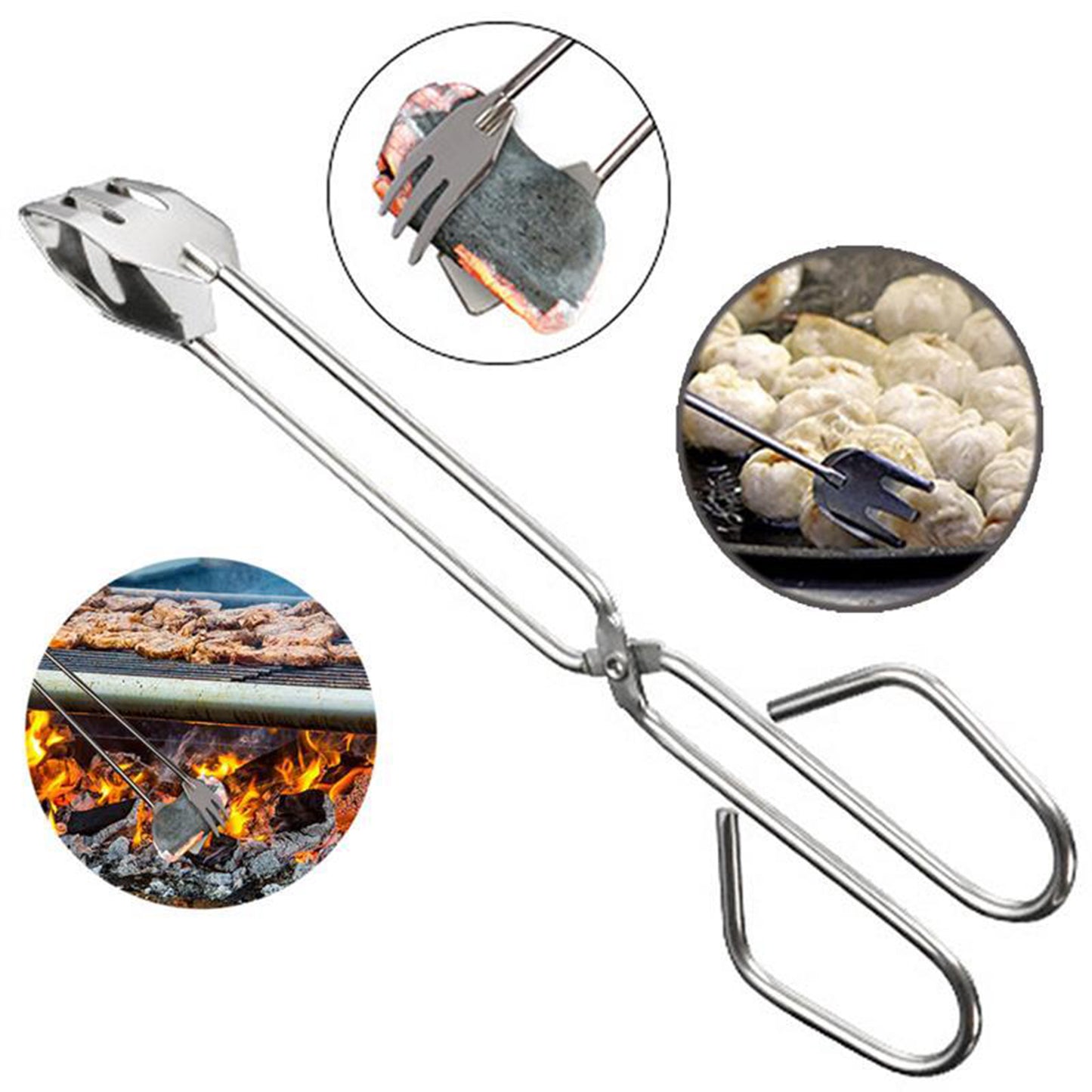 Multi Functional Metal Bbq Clip Tongs Clamp For Garbage Charcoal Serving Tools