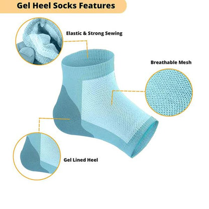 Heel Pain Relief Silicone Gel Heel Socks (Multicolor)