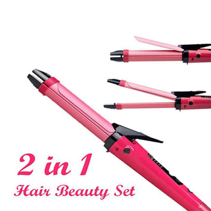 2 In 1 Hair Straightener And Curler Machine For Women  Curl  Straight Hair Iron