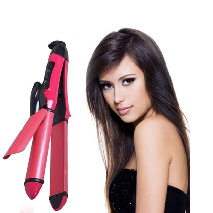 2 In 1 Hair Straightener And Curler Machine For Women  Curl  Straight Hair Iron