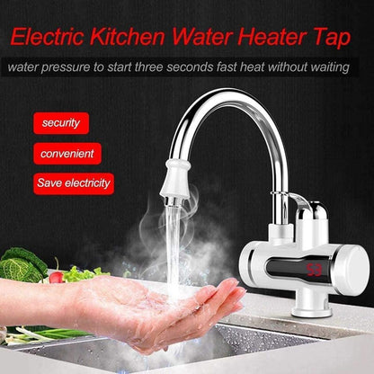 Electric Hot Water Heater Faucet Kitchen And Bathroom Heating Dispenser Tap with Digital Display