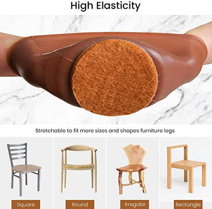 Silicone Chair Leg Protectors with Felt for Hardwood Floors (6PCS), Protecting Floors from Scratches and Noise