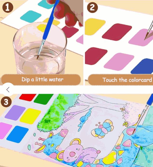 Water Coloring Books with colors(3 pcs)