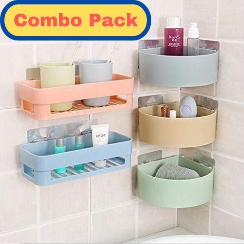 Triangle Wall Mount Storage Basket  Combo Pack (Number of Shelves - 5)