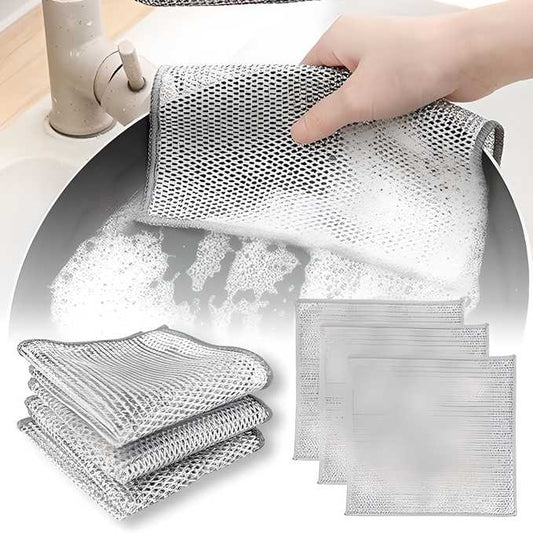 Multipurpose Wire Dishwashing Rags for Wet and Dry Pack of 3/5/10