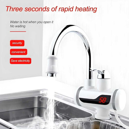 Electric Hot Water Heater Faucet Kitchen And Bathroom Heating Dispenser Tap with Digital Display