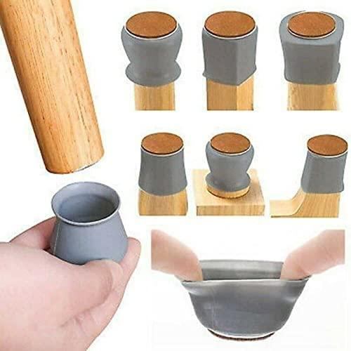 Silicone Chair Leg Protectors with Felt for Hardwood Floors (6PCS), Protecting Floors from Scratches and Noise