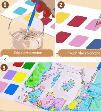 Water Coloring Books with colors(3 pcs)