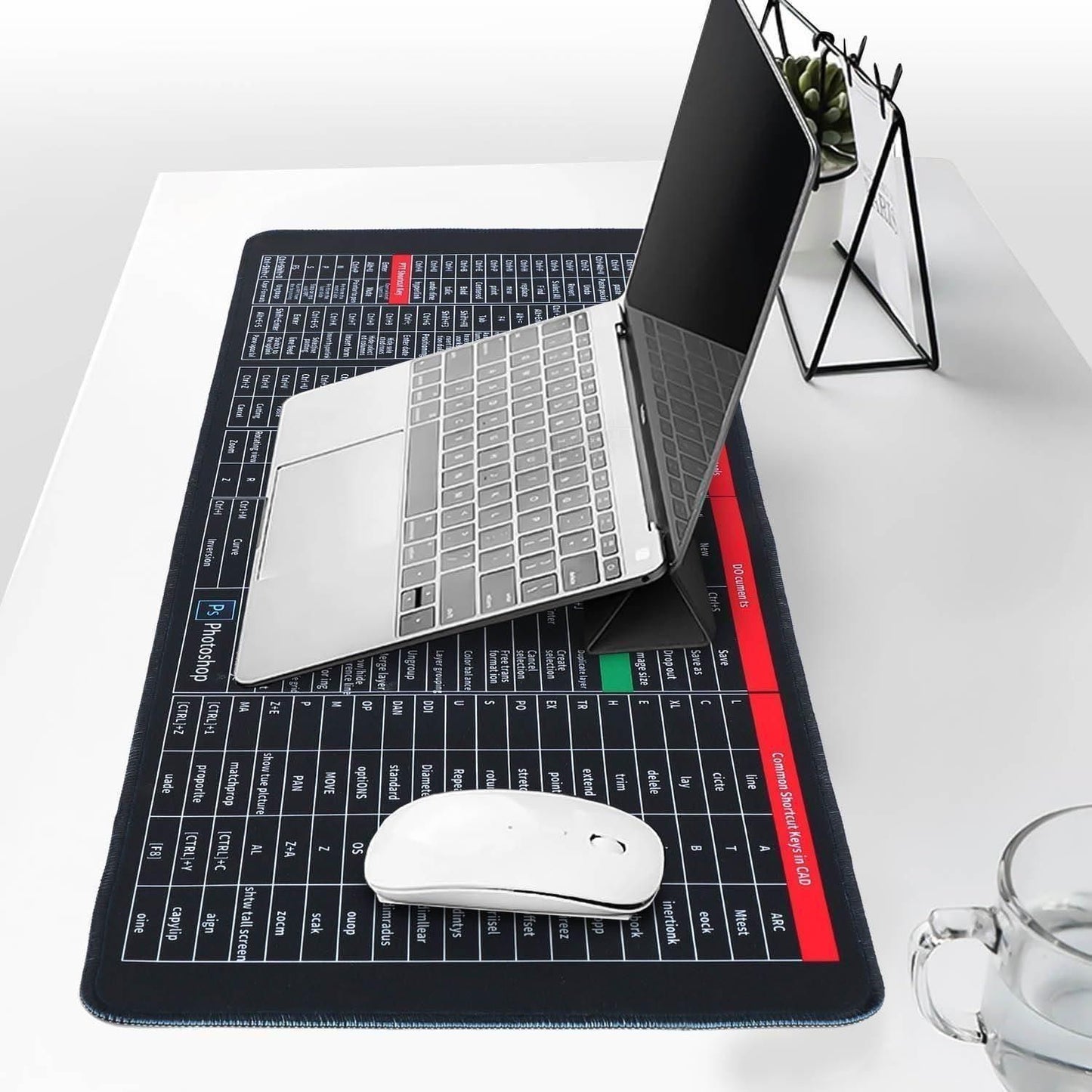 Non-Slippery Keyboard Laptop Gaming Mouse XXL Pad, with Keyboard shortcut keys (Pack of 1/2/3)