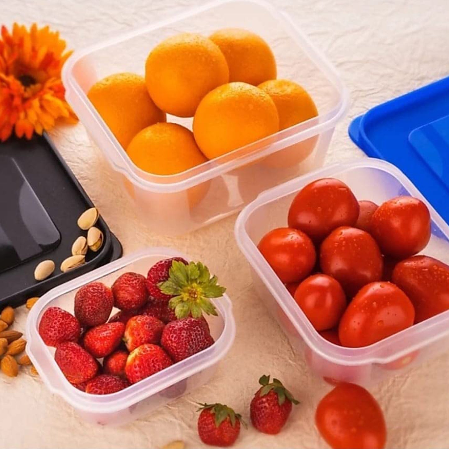 Square Shape Food Grocery Storage Container (3 Pcs)