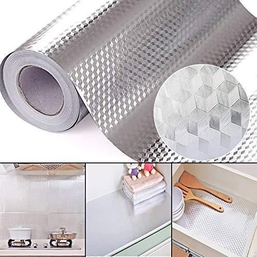 Kitchen Foil Sticker - Kitchen Backsplash Aluminum Foil Sticker ( 2 Meter, 2 Roll)