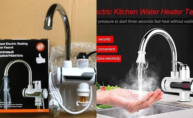 Electric Hot Water Heater Faucet Kitchen And Bathroom Heating Dispenser Tap with Digital Display