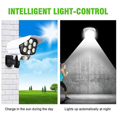 Solar Light Outdoor Motion Sensor Security Camera Shaped Dummy Wall Lamp (1 Pc)