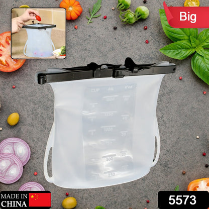 Reusable Silicone Food Storage Bag - Bpa Free Microwave Dishwasher Safe ( Large 1 Pc)