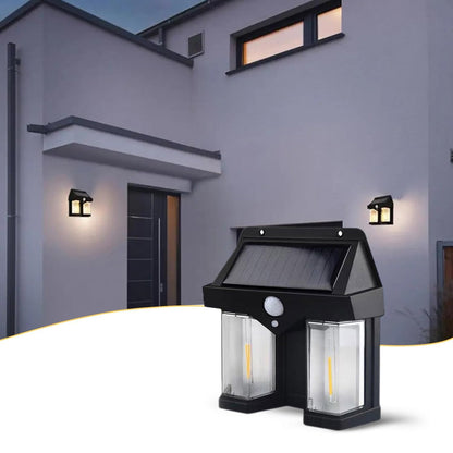 Solar Wall Lamp Outdoor Waterproof High Quality Lamp Induction Garden Lamp Garden Villa Night Lamp Double Lamp Light (1 Pc)