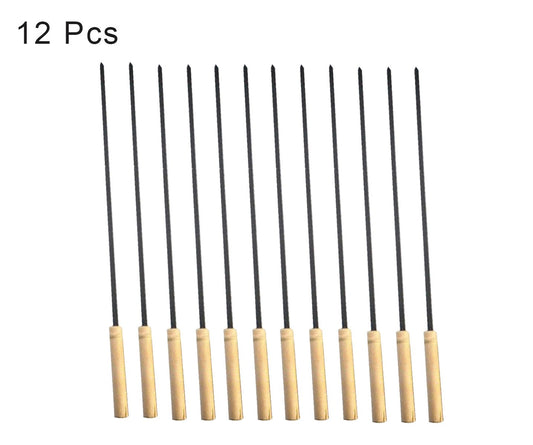 Barbecue Skewers For Bbq Tandoor And Gril With Wooden Handle - Pack Of 12