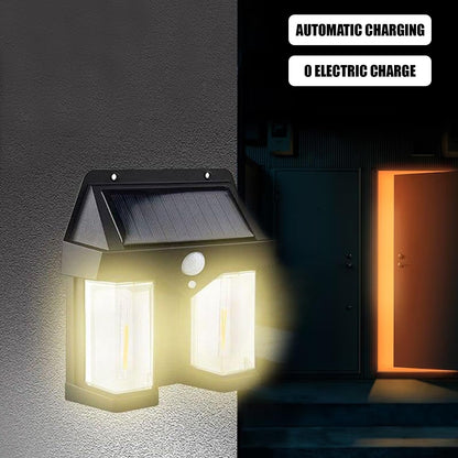 Solar Wall Lamp Outdoor Waterproof High Quality Lamp Induction Garden Lamp Garden Villa Night Lamp Double Lamp Light (1 Pc)