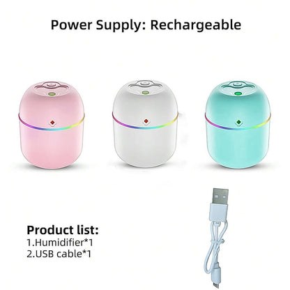 Portable Lighting Mini Air Humidifier For Bedroom Travel Office Home 250 Ml)